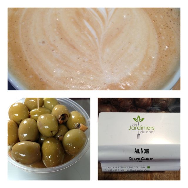 four photos - coffee:olives