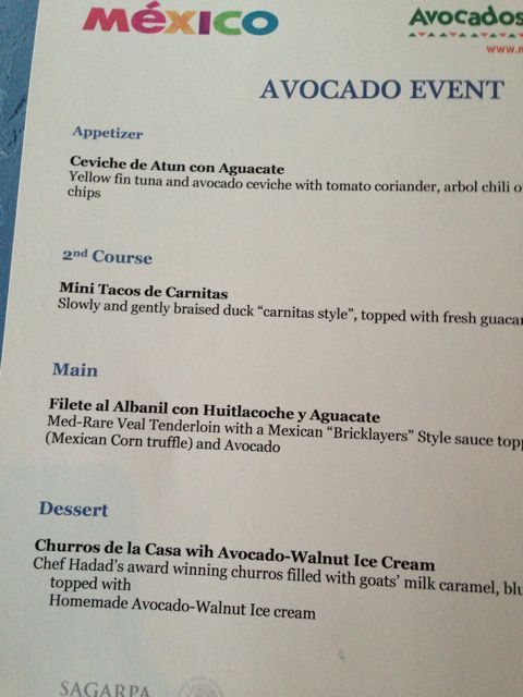 avocado -menu