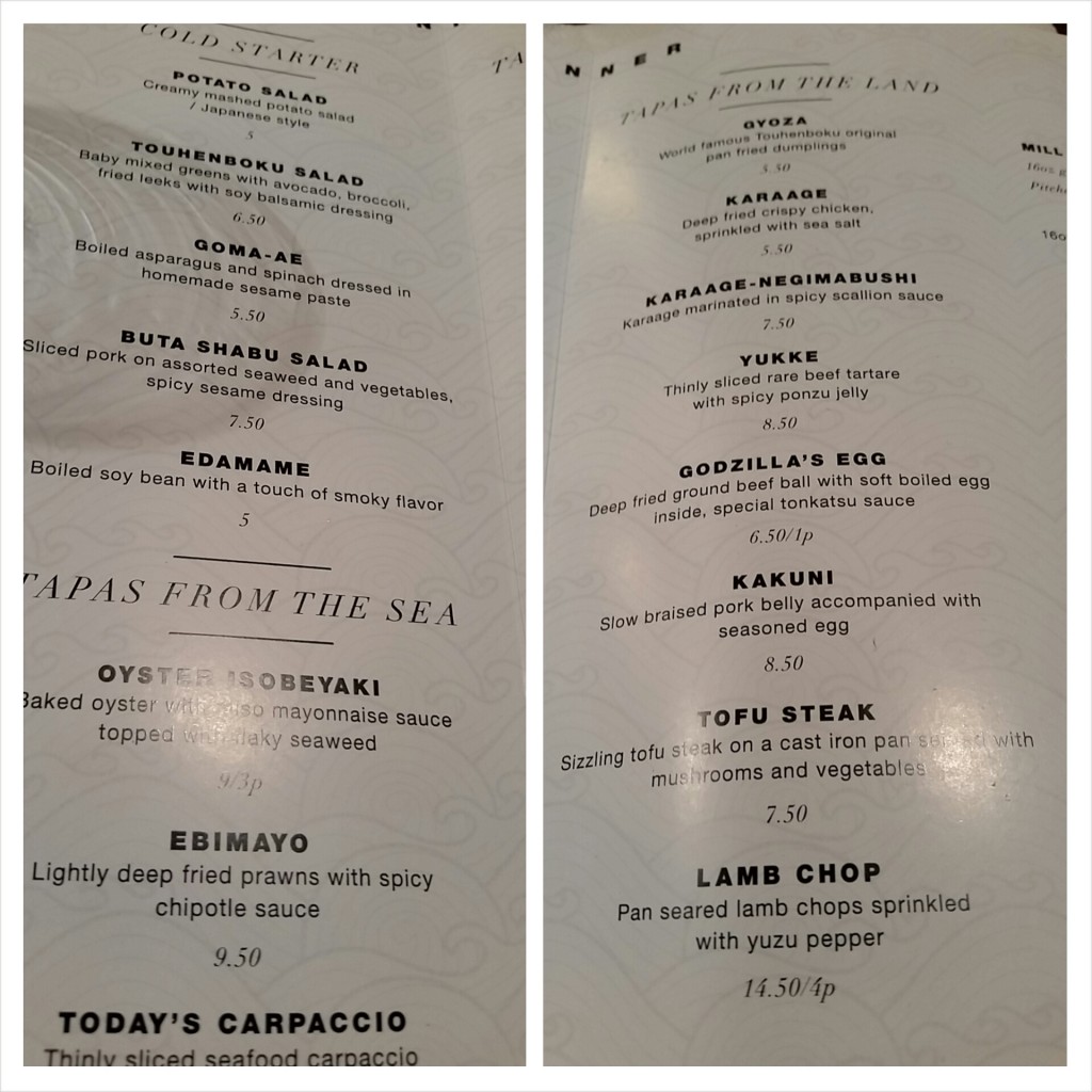 yonge - menu