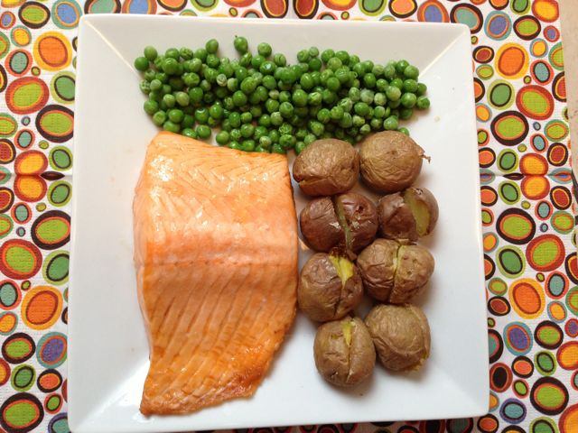 meals - fish, potatoes,pea