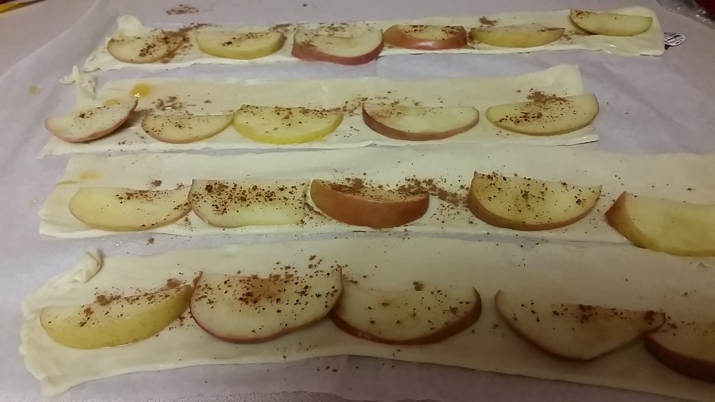 roses - apples on dough