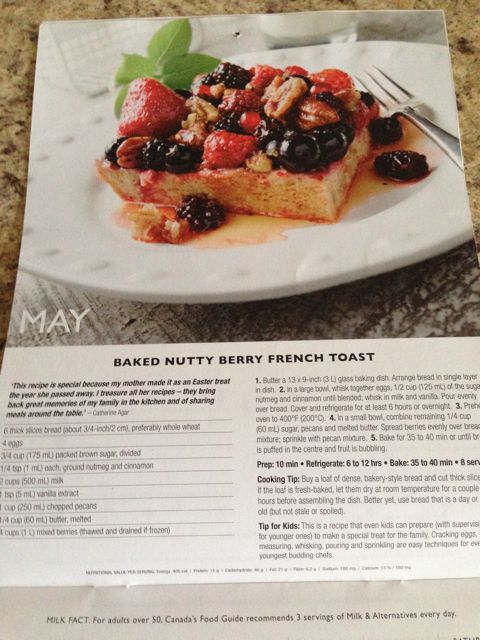 Milk Calendar: Baked Nutty Berry French Toast | Momwhoruns